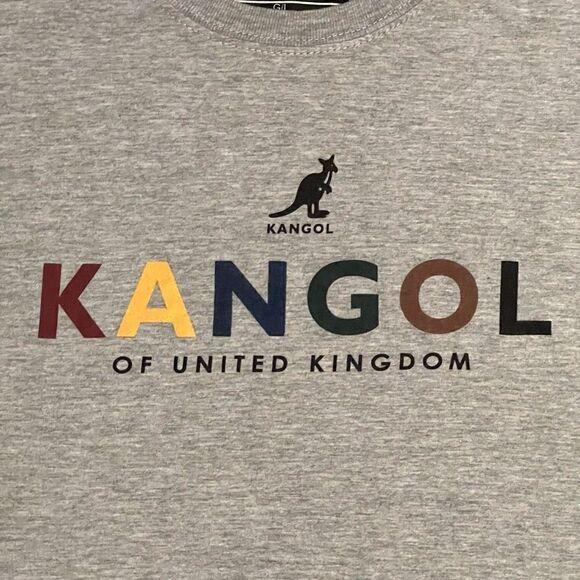 KANGOL Of United Kingdom Classic Logo Grey Graphic Tee Shirt / Size L - Picture 3 of 4